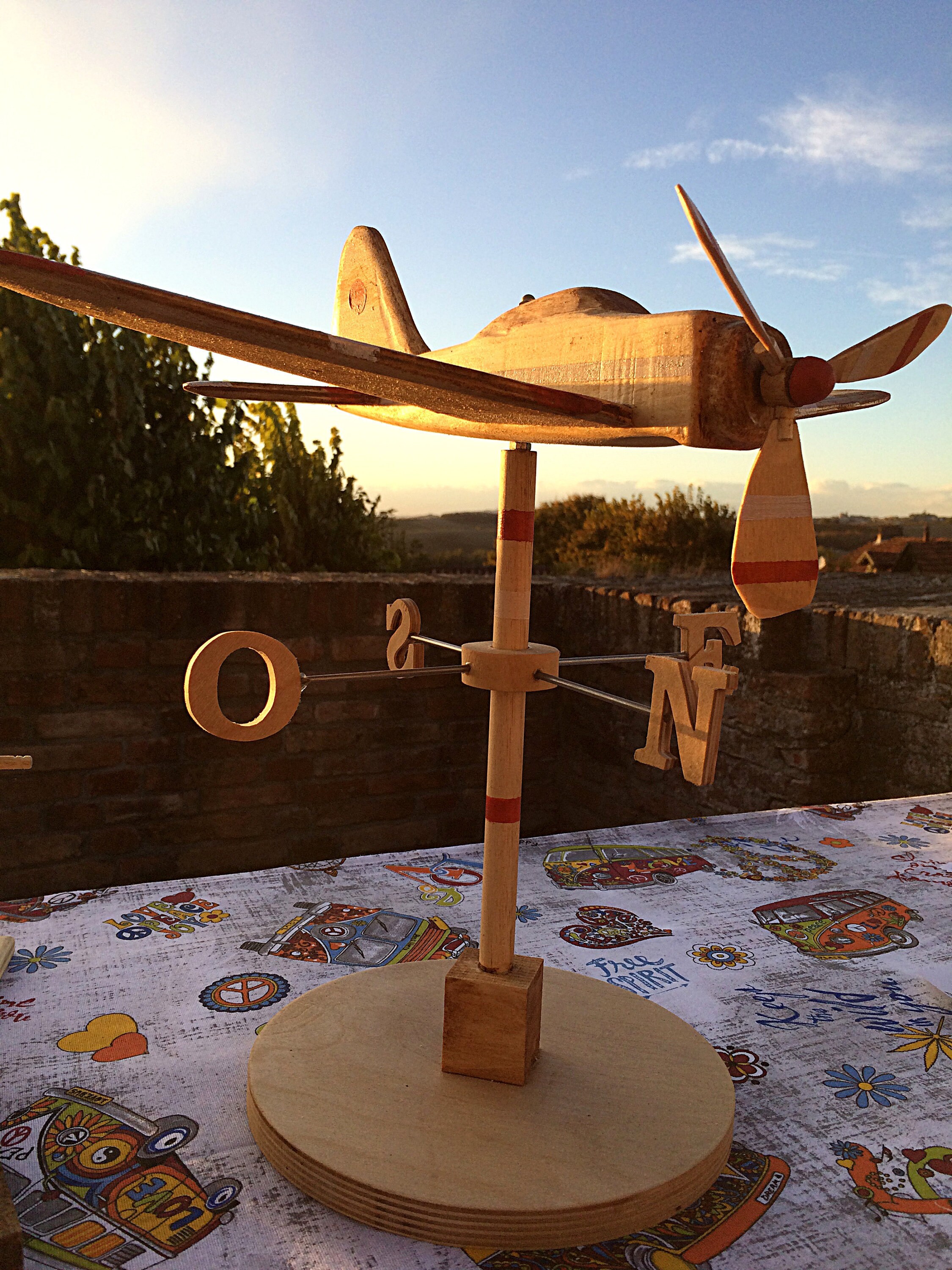Wooden airplane wind vane weathervane aircraft gift idea Etsy