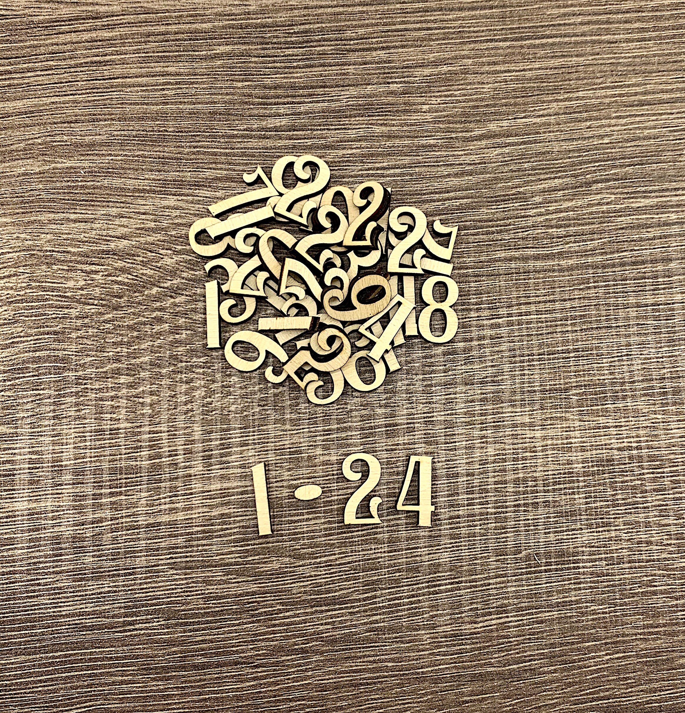 Chiffres En Bois Calendrier De L'Avent - Numéros 1 à 24 Avec Corde En Jute - Pour Décorer Sapin, Guirlandes, Cadeaux