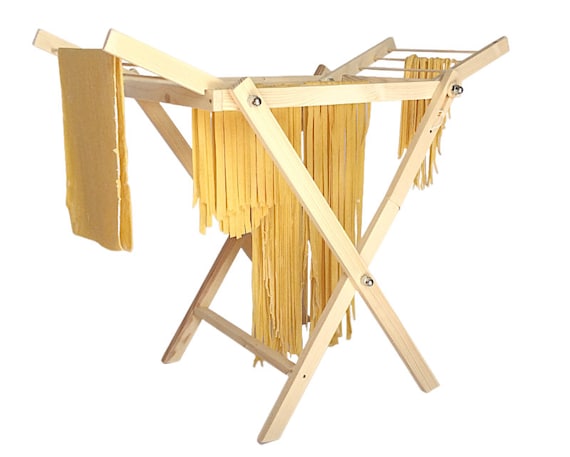 Wood Pasta Drying Rack, Collapsible Homemade Pasta Drying Rack