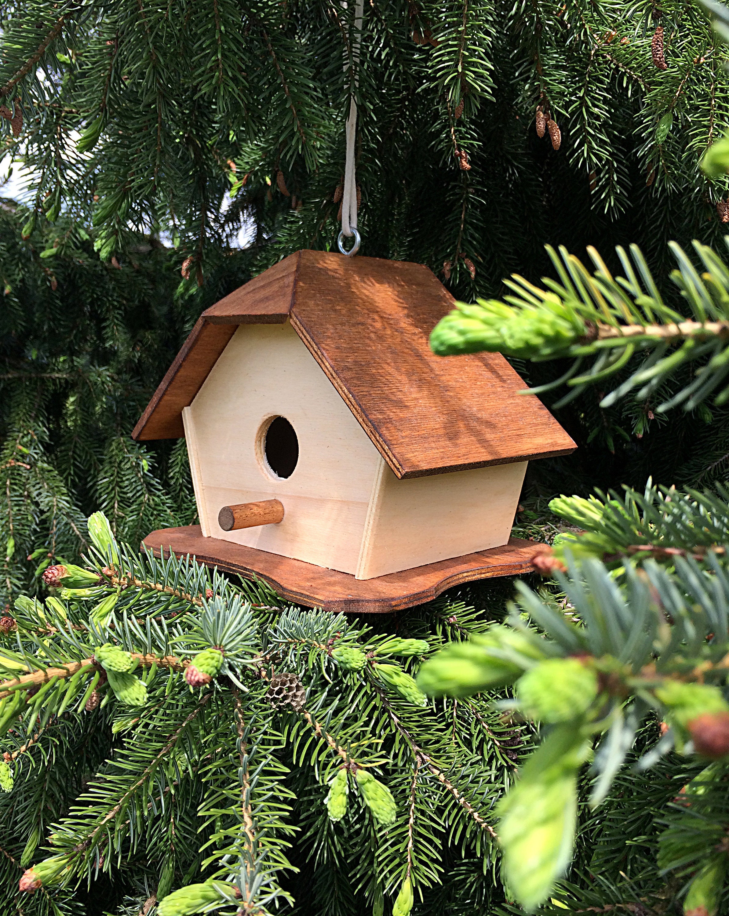 Boîte à Oiseaux, Mangeoire en Bois, Petit Chalet Nid d'oiseaux, Petite Maison Abri Volatil