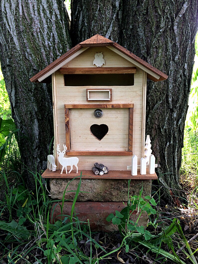 Boîte aux lettres, boîte aux lettres, caisse en bois, boîte aux lettres, meuble de montagne, meuble rustique, boîte aux lettres image 9