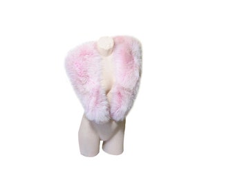 Large fox collar dyed pink, fur collar, fur collar, fur scarf, fur edge, collar, scarf, fur edge, fur stole, stole, fur boa, fur boa, cape