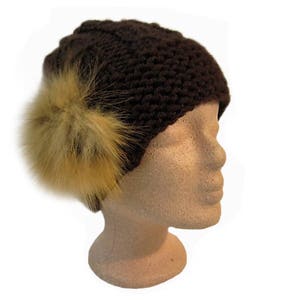 Sombrero con bobble de piel, sombrero de invierno, bobble de piel, pommel de piel, bommel zorro, sombrero bobble, sombrero de punto, gorro, sombrero de piel, sombrero de caniche, sombrero