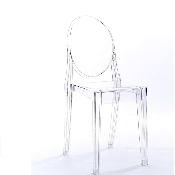 NICHES Ghost Chair Transparent Dining Office Bedroom Chair Modern Plastic Acrylic Vanity Clear