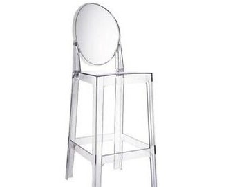 NICHES Transparent Ghost Victoria Clear Kitchen Counter Stool Breakfast Bar Stool Unique Stylish