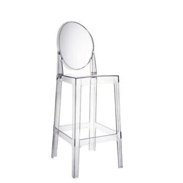 NICHES Transparent Ghost Victoria Clear Kitchen Counter Stool Breakfast Bar Stool Unique Stylish