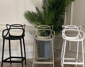 NICHES White Masters Kitchen Counter Bar Stool 65cm Seat Height Outdoor/Indoor