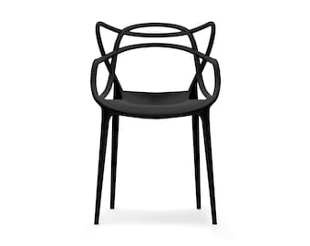Niches Inspired Black Master Chair Indoor or Outdoor Kitchen Retro Modern Dining