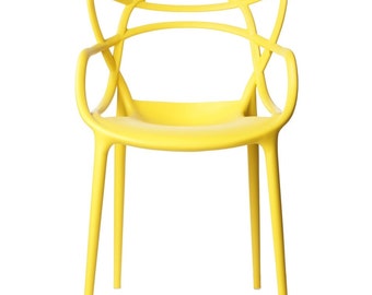 Niches Inspired Light Yellow Master Chair Indoor or Outdoor Kitchen Retro Modern Dining
