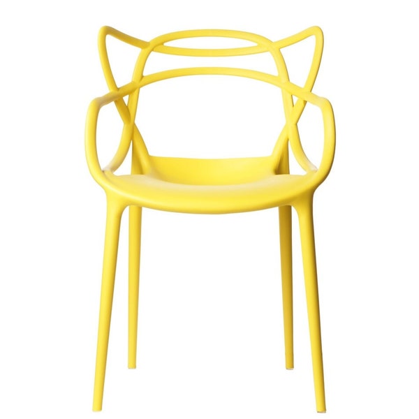 Niches Inspired Light Yellow Master Chair Indoor or Outdoor Kitchen Retro Modern Dining