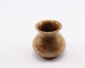 Spalted Maple Weed Pot - Handmade Hollow Form, Dried Flower Vase