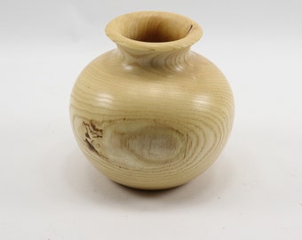 Live Edge Ash Hollow Form Weed Pot, Rustic Wood Vase