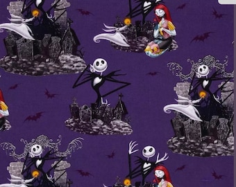 Springs Creative Fabric Nightmare Before Christmas Jack And Friends Grey HALF ME