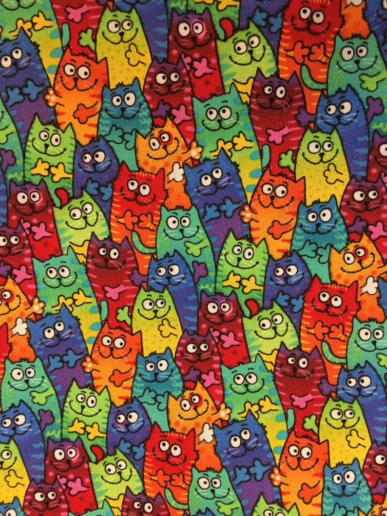 Cat Novelty Pet Fabric muticilored cats packed 100/% Cotton Fabric Hi Fashion Fabric