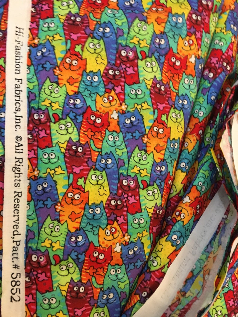 Cat Novelty Pet Fabric muticilored cats packed 100/% Cotton Fabric Hi Fashion Fabric