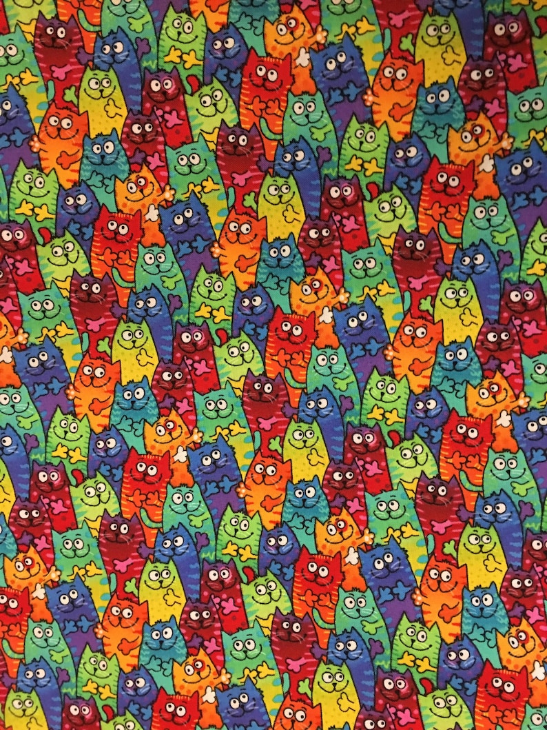 Cat Novelty Pet Fabric muticilored cats packed 100/% Cotton Fabric Hi Fashion Fabric
