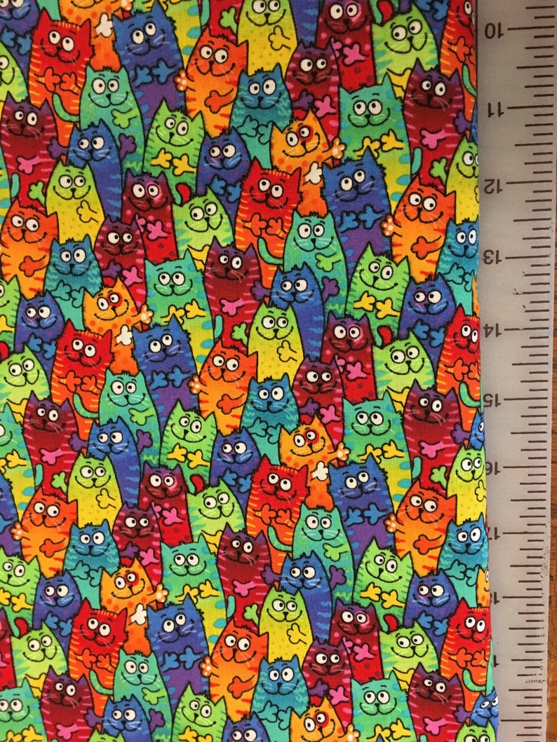 Cat Novelty Pet Fabric muticilored cats packed 100/% Cotton Fabric Hi Fashion Fabric