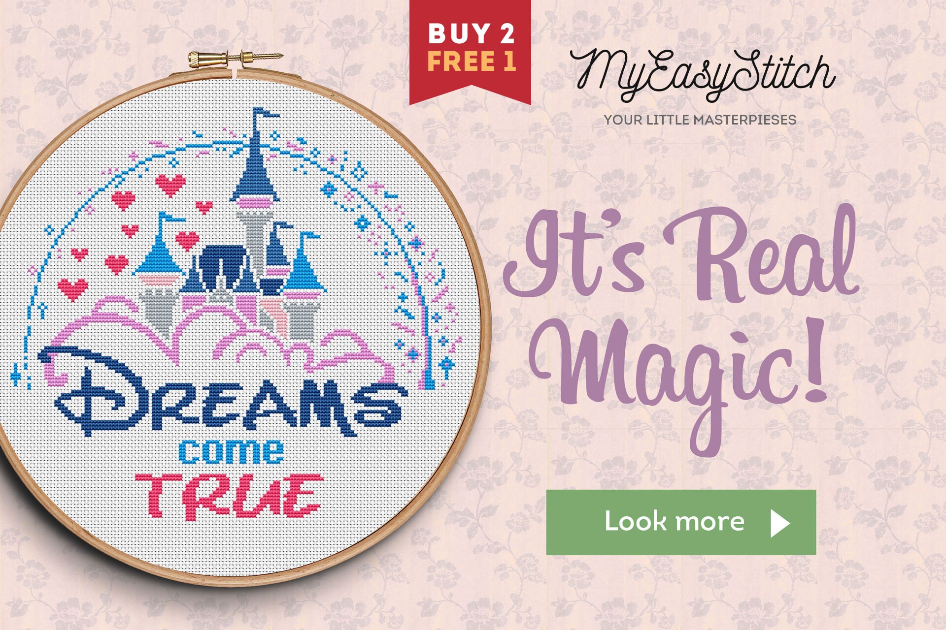 Disney Dreams Come True PDF Cross Stitch Pattern DIY Gift Etsy