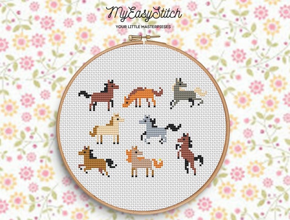 Horses cross stitch pattern horse cross stitch pattern | Etsy