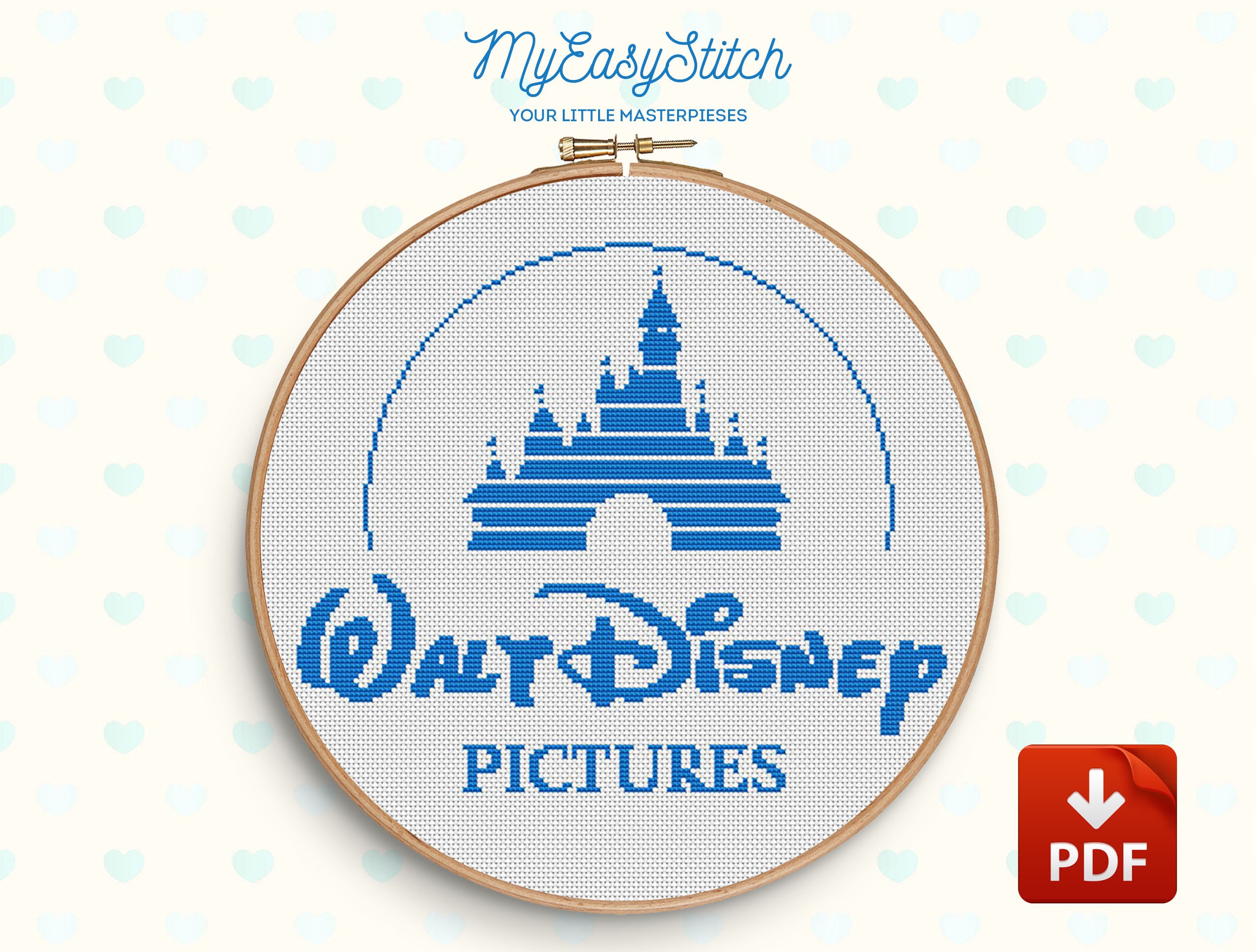 Lined Disney Castle Cross Stitch Pattern Cross Stitch Pdf Etsy