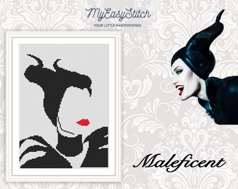 Maleficent Forces of Evil Dragon Cartoon Villain Counted Cross-Stitch Pattern 