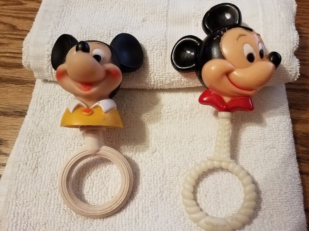 Vintage 1976 Disney Mickey Mouse Baby Rattle & Teether Toy FREE SHIPPING Etsy