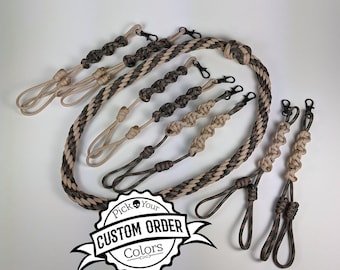Custom Order 8 Strand Kumihimo Call Lanyard (with footrope knots)