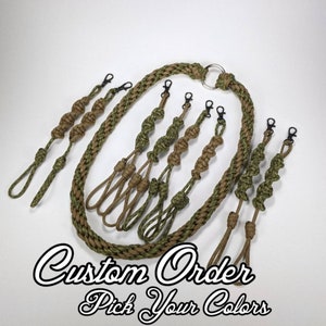 Custom Order 8 Strand Kumihimo Call Lanyard (with ring)