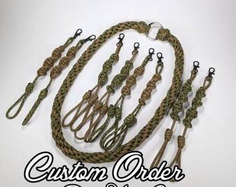 Custom Order 8 Strand Kumihimo Call Lanyard (with ring)
