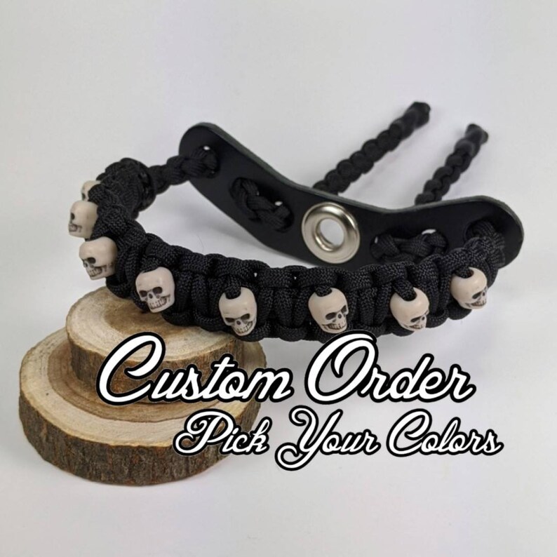Custom Bow Sling with Skull Beads with matching bino strap option image 1
