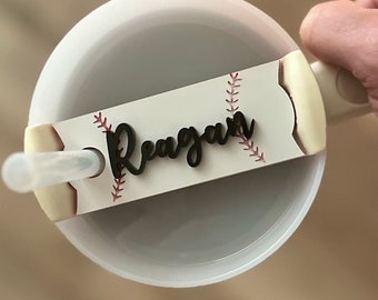 Baseball Mom Tumbler Tag, Personalized Nameplate Topper