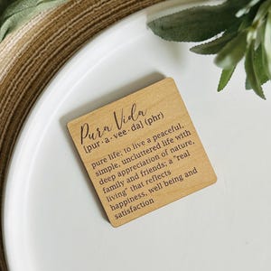 Pura Vida Souvenir | Definition Sign | Pura Vida Sign | Costa Rica | Pura Vida Magnet | Costa Rica Gift | Pura Vida Wedding | Wedding Favor