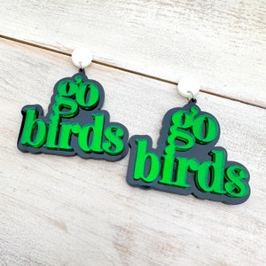 Philadelphia Eagles Spirit Earrings, Acrylic Earrings, Super Bowl Earrings, Go Birds