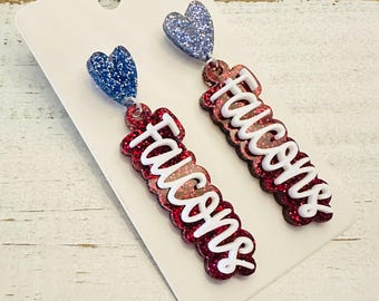 Glitter Acrylic School Spirit Earrings, Gameday Jewelry