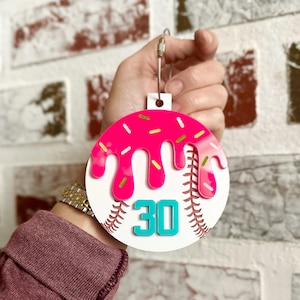 Baseball Drip Bag Tag | Softball Drip Bag Tag | Baseball Ice Cream Drip | Personalized Baseball Tag | Baseball Drip Keychain