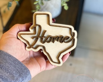 Texas State Magnet, Birch Wood Home Decor