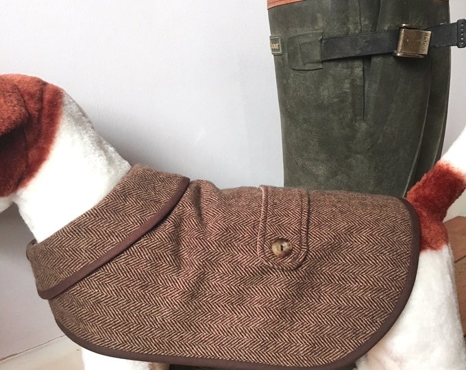Large Brown Herringbone Dog Coat Brown Dog Coat Large Dog Coat Tweed Dog Coat Dog Coat Waterproof Dog Coat Luxury Dog Coat