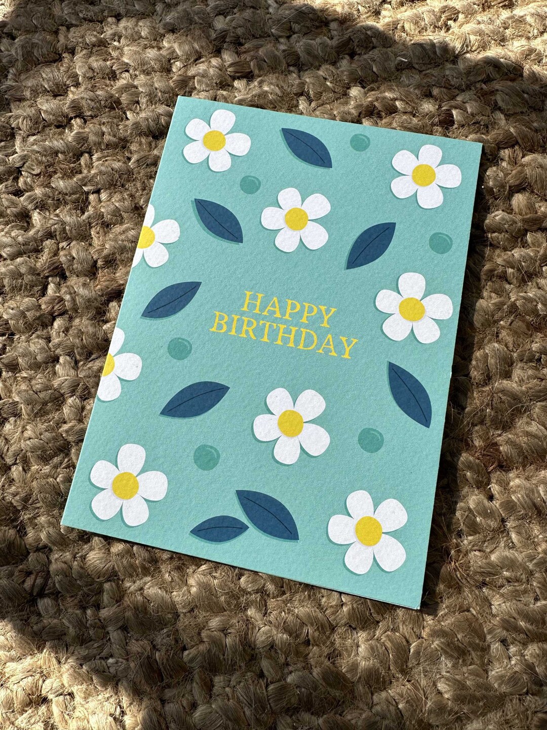 Happy Birthday Card Flower Greeting Card Etsy