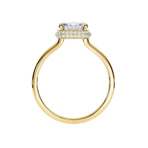 1.5 Carat Cushion Lab Grown Diamond Ring / Double Halo / 14K or 18K Gold Engagement Ring / Cushion Lab Diamond / Dainty Ring / Bridal Ring