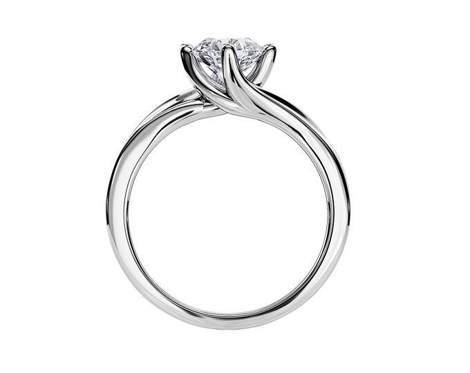 1 Carat Moissanite Swirl Ring / Swirl Moissanite Engagement Ring / 14K White Gold Unique Womens Ring / Anniversary Ring / DEF Moissanite