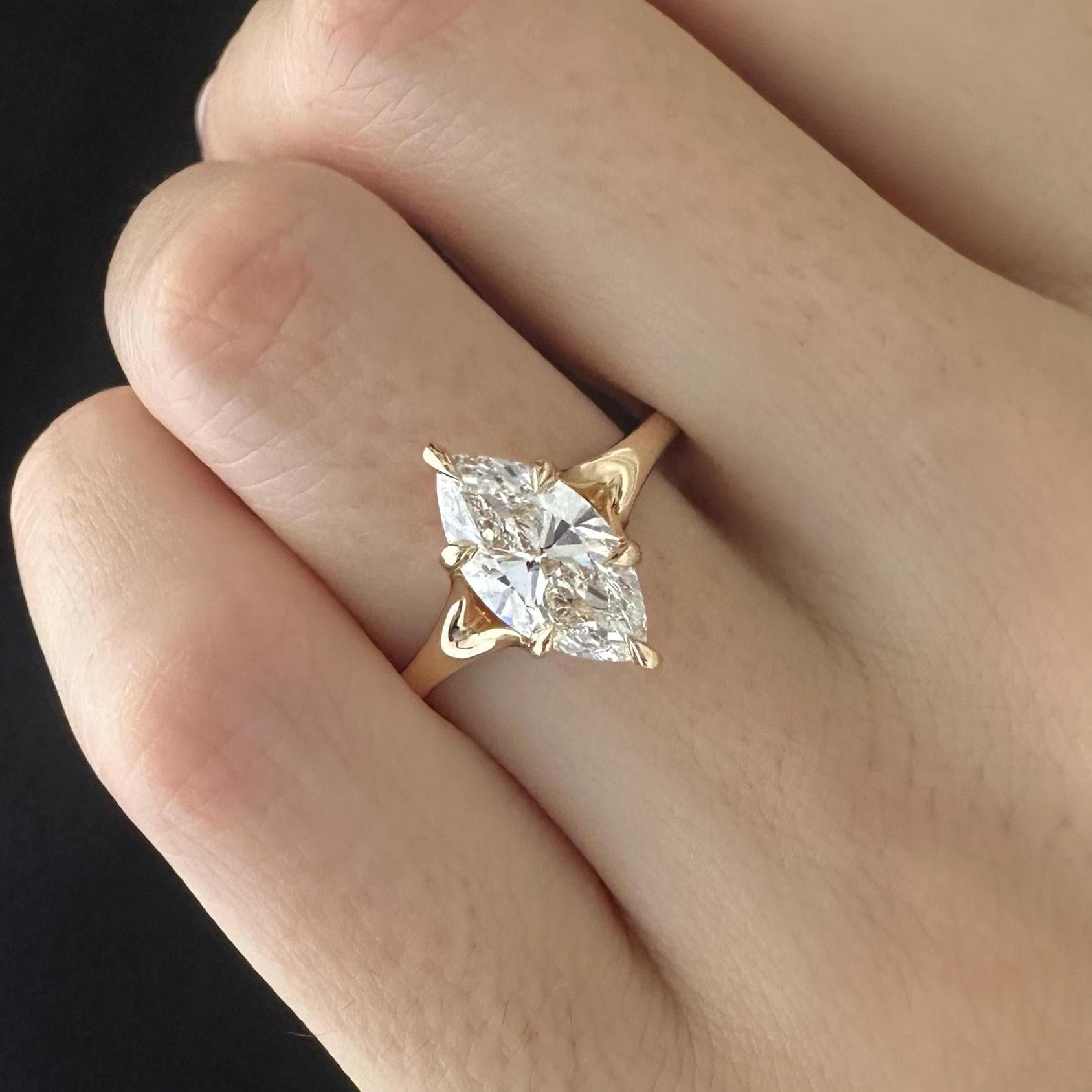 14k gold marquise diamond ring discount