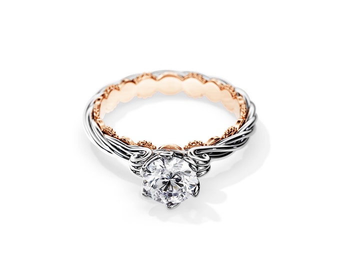1 Carat Natural Diamond Ring / Twig Diamond Ring / Branch Diamond Ring / Nature Engagement Ring / Promise Ring / Nature Inspired Ring
