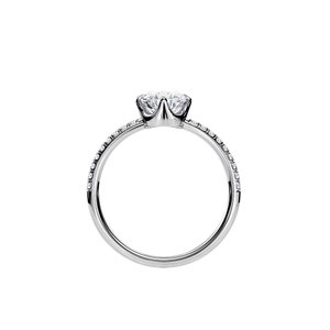 1 Carat Natural Diamond Ring / Pave Engagement Ring / H/SI1 GIA Certificate / Classic Diamond Ring / Thin Engagement Ring / Platinum Ring
