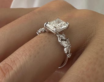 2 CT ラディアントカット ラボ グロウン ダイヤモンド エンゲージ