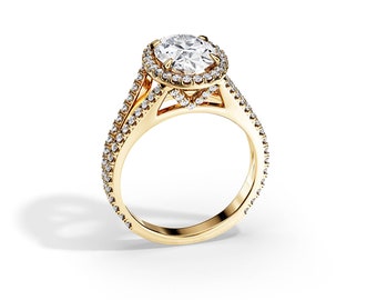 3 Carat Oval Moissanite Ring / Vintage Engagement Ring / Split Shank Engagement Ring / 3 CT Oval Engagement Ring / 3CT Oval Moissanite Ring