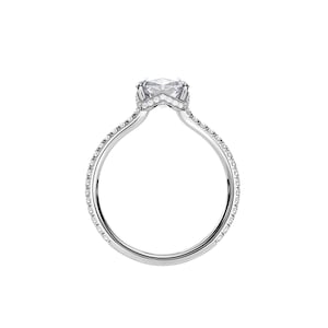 2  Carat Cushion Lab Grown Diamond Engagement Ring / Hidden Halo Ring / Cushion Lab Grown Diamond / White Gold Wedding Ring / Crown Ring
