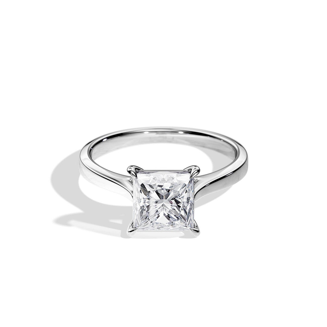 2 Carat Lab Grown Diamond Cathedral Ring / 2 CT VS1/F IGI Certified