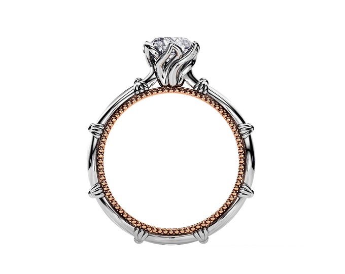 1 Carat Diamond Ring / GIA Certified / Floral Diamond Ring / Floral Engagement Ring / Knot Ring / Promise Ring / Nature Diamond Ring