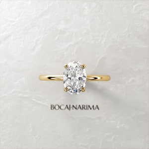 1 Carat Oval Moissanite Solitaire Ring / 1ct Engagement Ring / 4 Claw Prong Oval Dainty Minimalist Ring / Colorless Oval Moissanite Ring