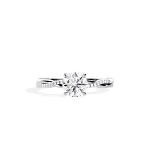 Moissanite Twisted Engagement Ring / Twisted Vine Engagement Ring / White Gold / 1CT Moissanite Ring / Swirl Ring  / Twist Engagement Ring